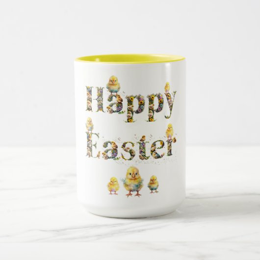 Happy Easter Decoratieve tekst Baby Chics Mok (Midden)