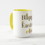 Happy Easter Decoratieve tekst Baby Chics Mok (Voorkant links)