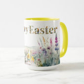 Happy Easter Decoratieve tekst Baby Chics Mok (Voorkant rechts)