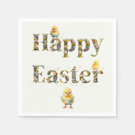 Happy Easter Decoratieve tekst Baby Chics Servet