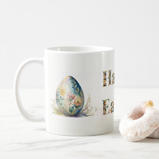 Happy Easter Decoratieve tekst Easter Egg Koffiemok (Met donut)