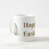 Happy Easter Decoratieve tekst Easter Egg Koffiemok (Voorkant links)