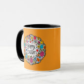 Happy Easter – Decorative Floral Wreath caneca Mok (Voorkant links)