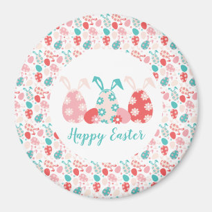 Happy Easter Decorted Eggs Bunny Ears Magneet