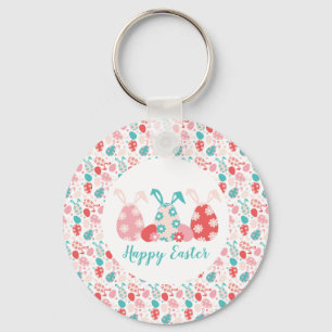 Happy Easter Decorted Eggs Bunny Ears Sleutelhanger