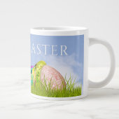 Happy Easter Decorted Eggs Photography Blue Sky Grote Koffiekop (Rechts)
