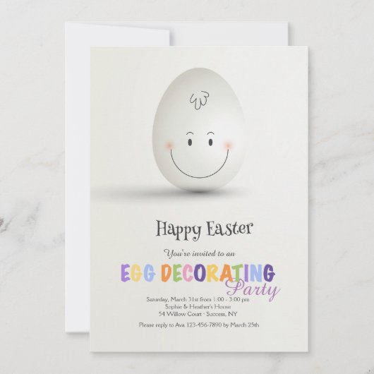 Happy Easter Decorting Party Invitation Kaart (Voorkant)