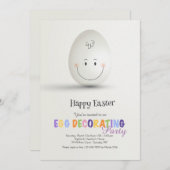 Happy Easter Decorting Party Invitation Kaart (Voorkant / Achterkant)