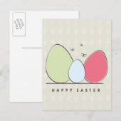 Happy Easter Design met kleurrijke eieren Feestdagenkaart (Voorkant / Achterkant)