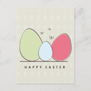 Happy Easter Design met kleurrijke eieren Feestdagenkaart