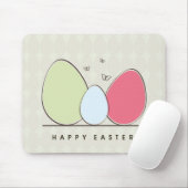 Happy Easter Design met kleurrijke eieren Muismat (Met muis)