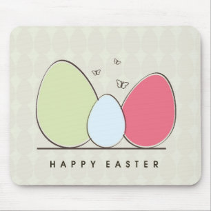 Happy Easter Design met kleurrijke eieren Muismat