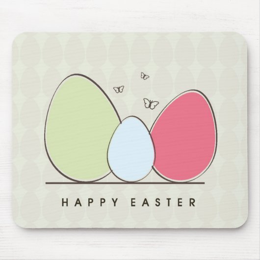 Happy Easter Design met kleurrijke eieren Muismat (Voorkant)