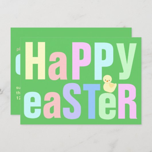 Happy Easter Dinner Uitnodiging (Voorkant / Achterkant)