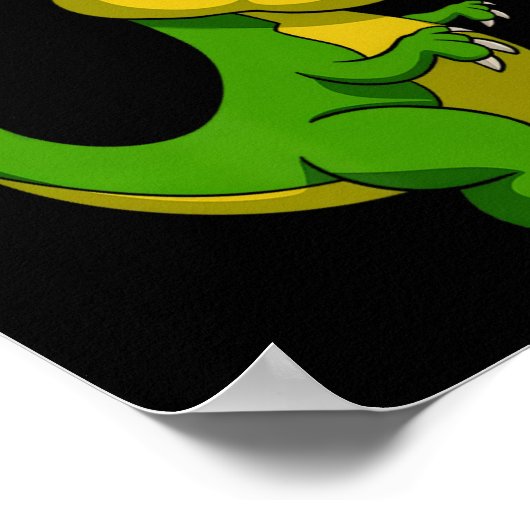 Happy Easter Dinosaur Bunny Ears Easter Boys Kinde Poster (Hoek)