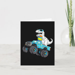 Happy Easter Dinosaur Riding Monster Truck T Rex B Kaart