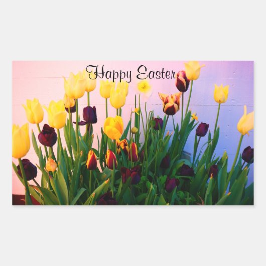 Happy Easter diverse Tulips #1 Stickers (Voorkant)