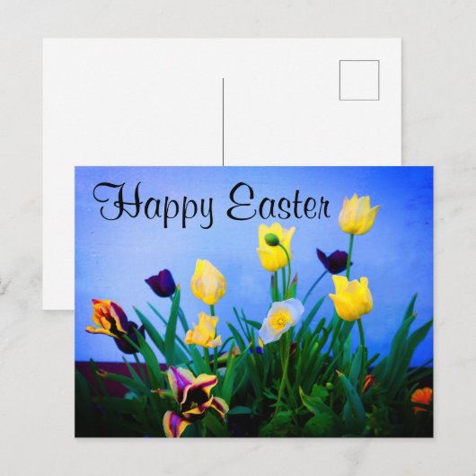 Happy Easter diverse Tulips #2 Briefkaart (Voorkant / Achterkant)