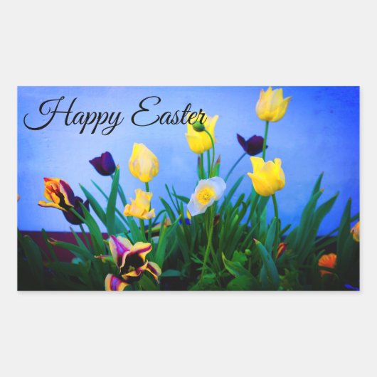 Happy Easter diverse Tulips #2 Stickers (Voorkant)