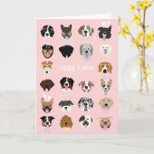 Happy Easter Dog Face Pattern Kaart (Gele Bloem)