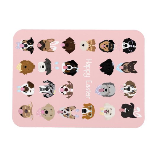 Happy Easter Dog Face Pattern Magneet (Horizontaal)