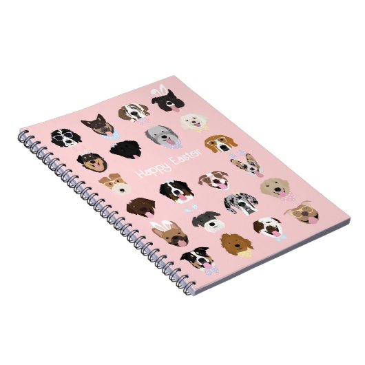 Happy Easter Dog Face Pattern Notitieboek (Rechterzijde)