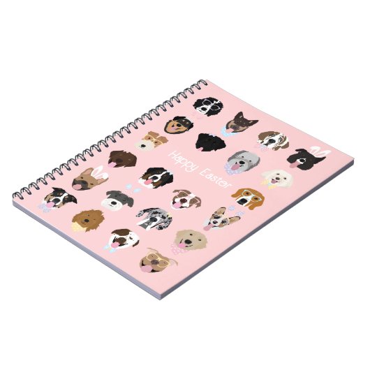 Happy Easter Dog Face Pattern Notitieboek (Linkerzijde)