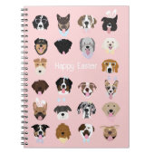 Happy Easter Dog Face Pattern Notitieboek (Voorkant)