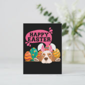 Happy Easter Dog Funny Dogs Bunny Briefkaart (Staand voorkant)