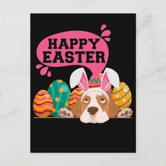 Happy Easter Dog Funny Dogs Bunny Briefkaart (Voorkant)