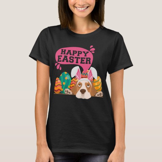 Happy Easter Dog Funny Dogs Bunny T-shirt (Voorkant)