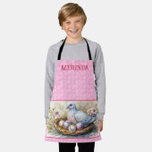 Happy Easter Dove Eggs Naam personaliseren. Schort (Gedragen)