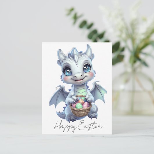 Happy Easter Dragon Postcard Briefkaart (Staand voorkant)