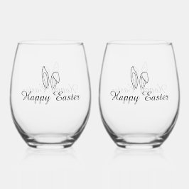 Happy Easter Drinkware Set - Stemloos wijnglas Zonder Voet