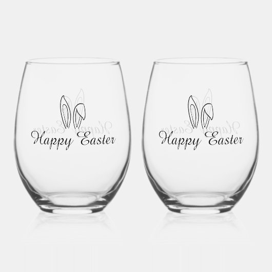 Happy Easter Drinkware Set - Stemloos wijnglas Zonder Voet (Voorkant)