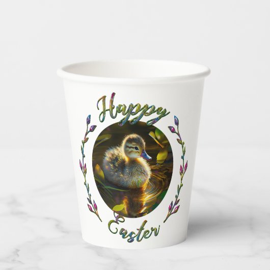 Happy Easter Ducking and Lamb Papieren Bekers (Voorkant)