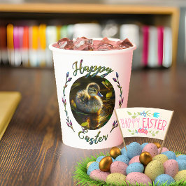 Happy Easter Ducking and Lamb Papieren Bekers
