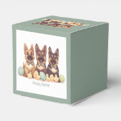 Happy Easter Duitse herdershonden Bedankdoosjes (Achterkant)