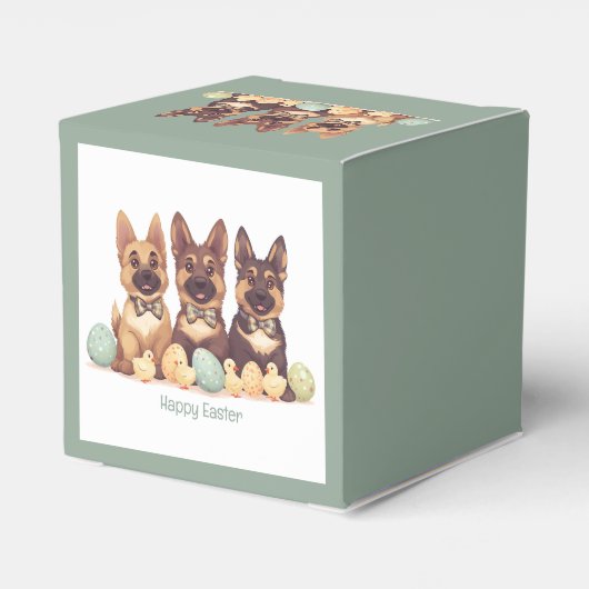 Happy Easter Duitse herdershonden Bedankdoosjes (Achterkant)