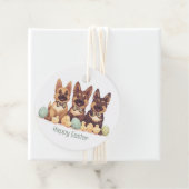 Happy Easter Duitse herdershonden Bedankjes Labels (In situ)