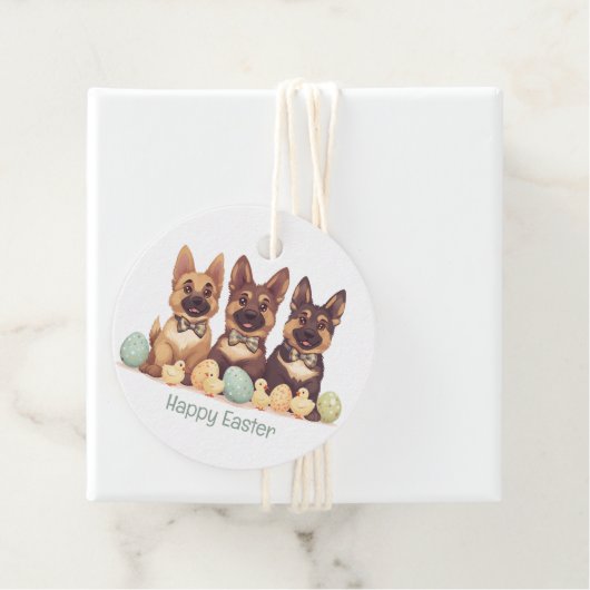 Happy Easter Duitse herdershonden Bedankjes Labels (In situ)