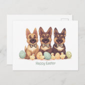 Happy Easter Duitse herdershonden Feestdagenkaart (Voorkant / Achterkant)