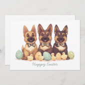 Happy Easter Duitse herdershonden Feestdagenkaart (Voorkant / Achterkant)