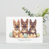 Happy Easter Duitse herdershonden Feestdagenkaart (Staand voorkant)