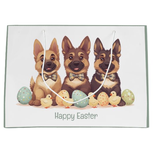 Happy Easter Duitse herdershonden Groot Cadeauzakje (Voorkant)