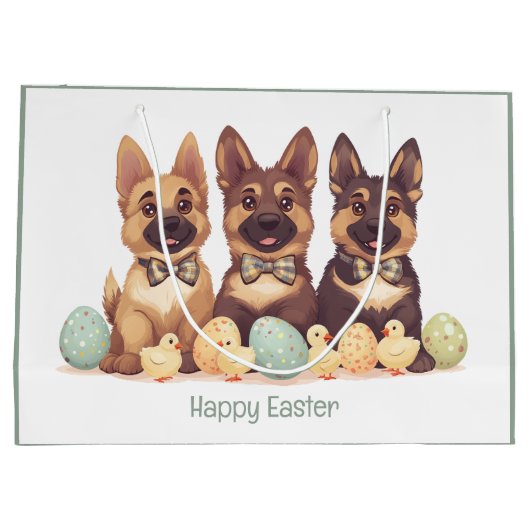 Happy Easter Duitse herdershonden Groot Cadeauzakje (Achterkant)