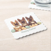 Happy Easter Duitse herdershonden Kartonnen Onderzetters (Gebogen)