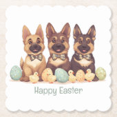 Happy Easter Duitse herdershonden Kartonnen Onderzetters (Voorkant)