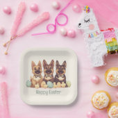 Happy Easter Duitse herdershonden Papieren Bordje (Feest)
