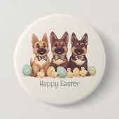 Happy Easter Duitse herdershonden Ronde Button 7,6 Cm (Voorkant)